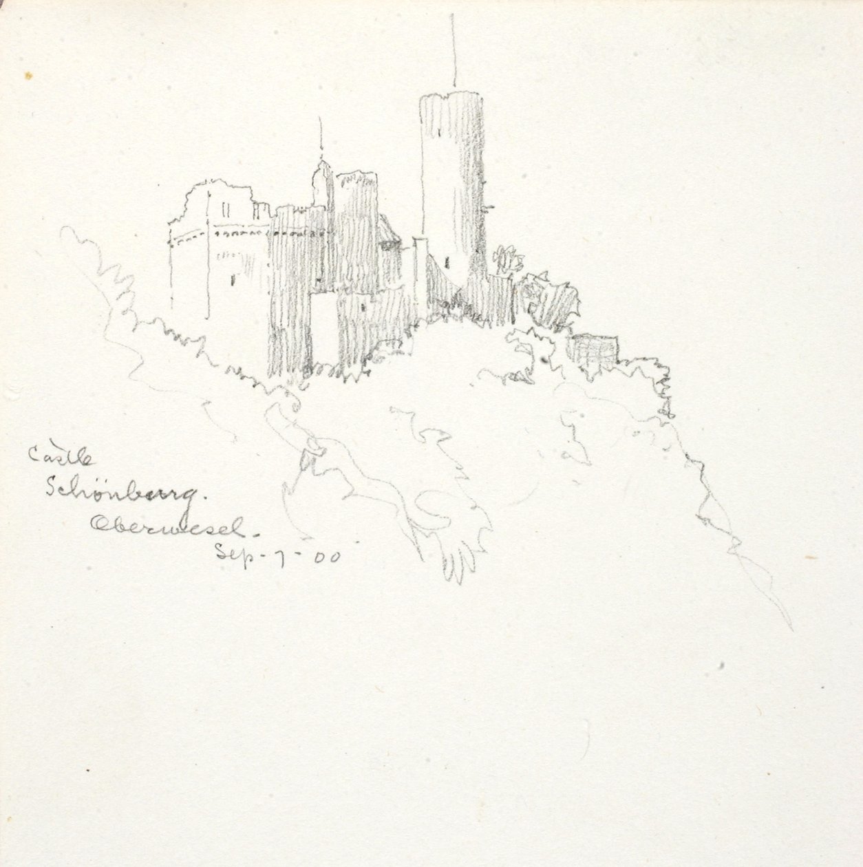 Schönburg slott, Oberwesel av George Elbert Burr