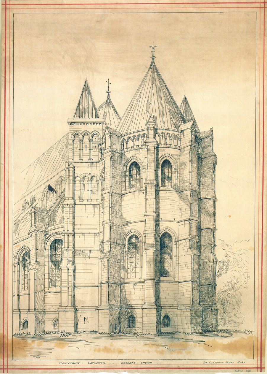 Skiss, ca 1860 (papper) av George Gilbert Scott