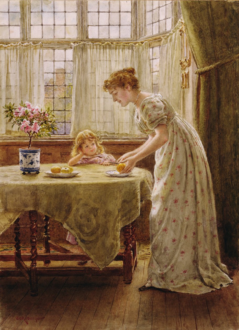 Eftermiddagsgodis (wc på papper) av George Goodwin Kilburne