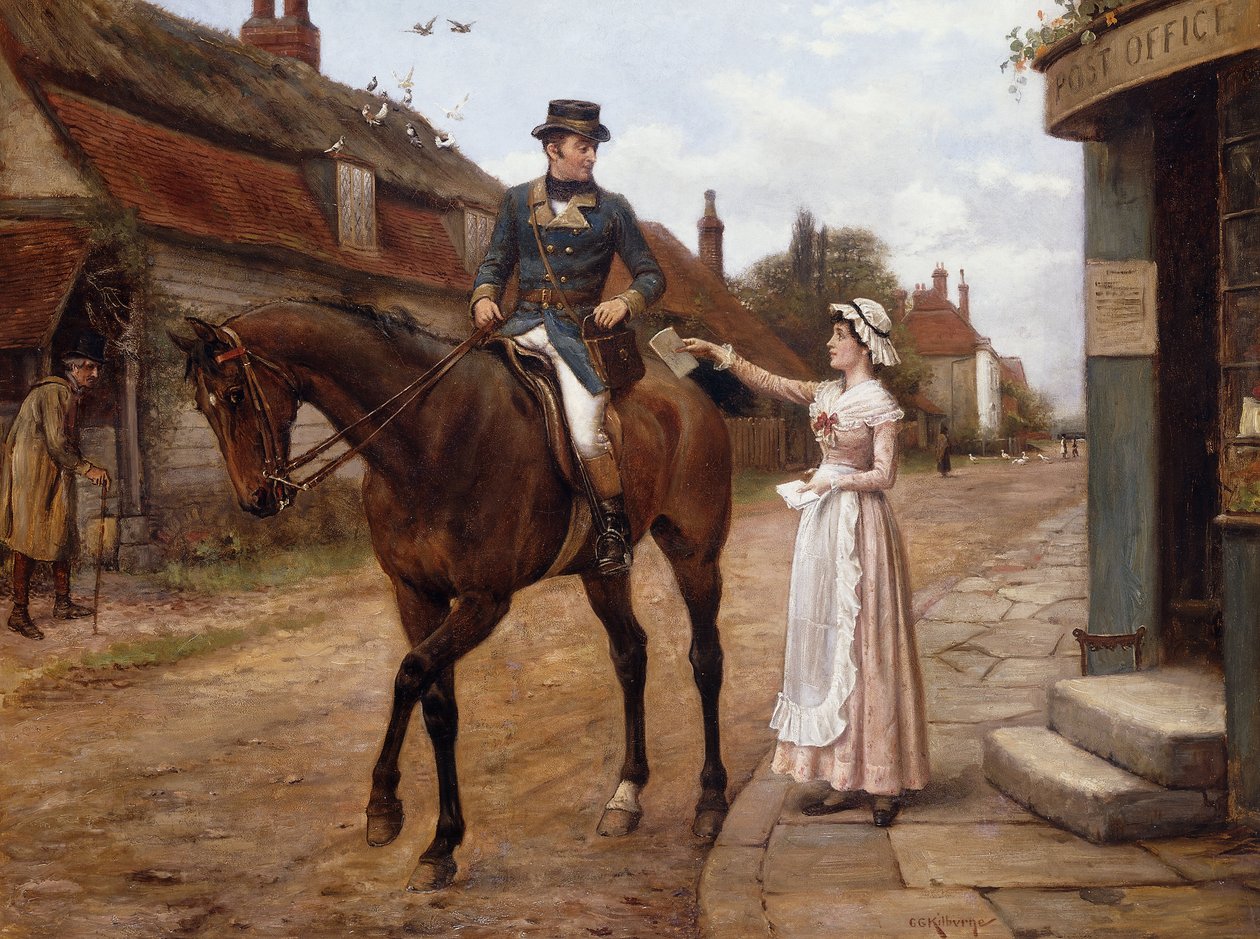 Samlar in posten, av George Goodwin Kilburne