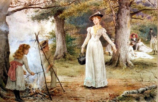 Att elda (wc) av George Goodwin Kilburne