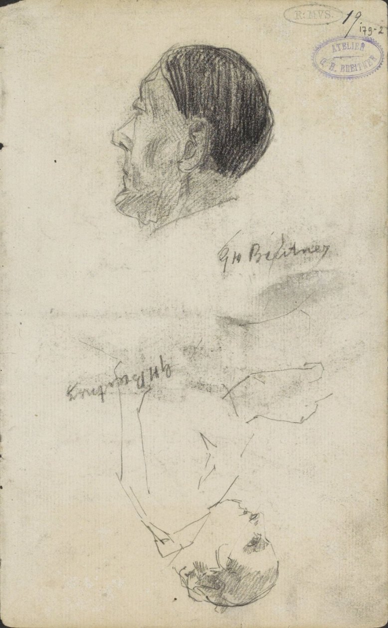 Två figurstudier av George Hendrik Breitner (signed by artist)