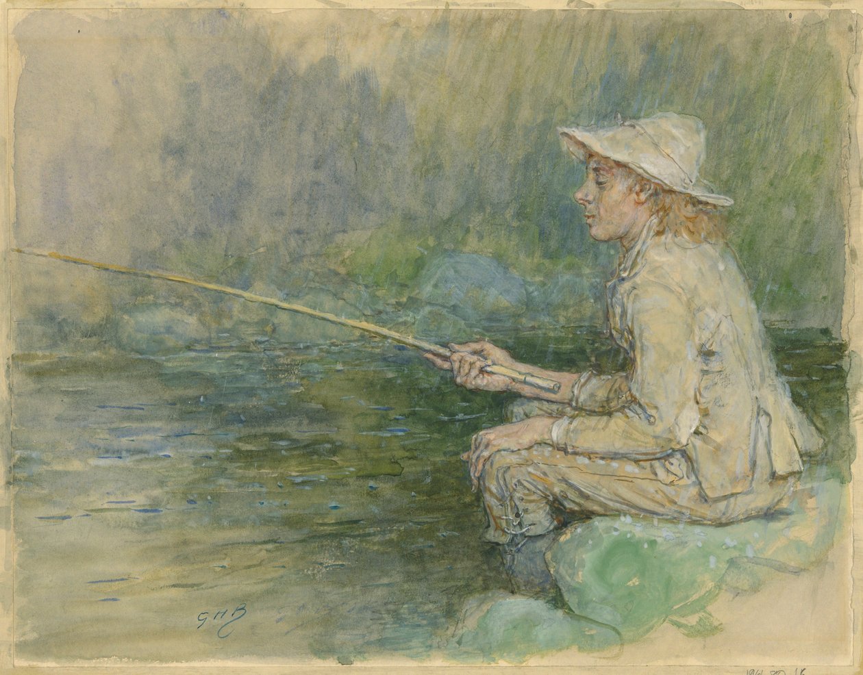 Pojke fiske av George Henry Boughton