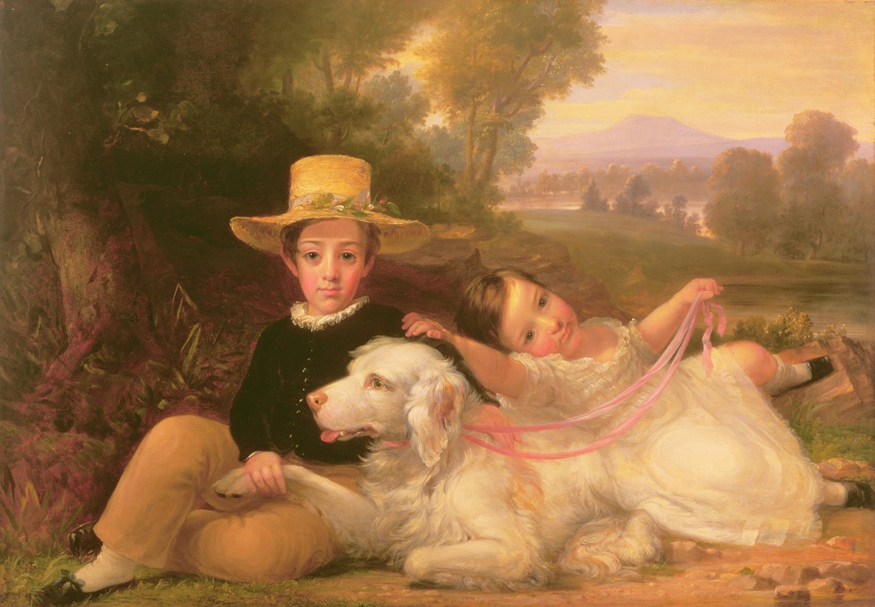 Porträtt av två barn av George Henry Harlow