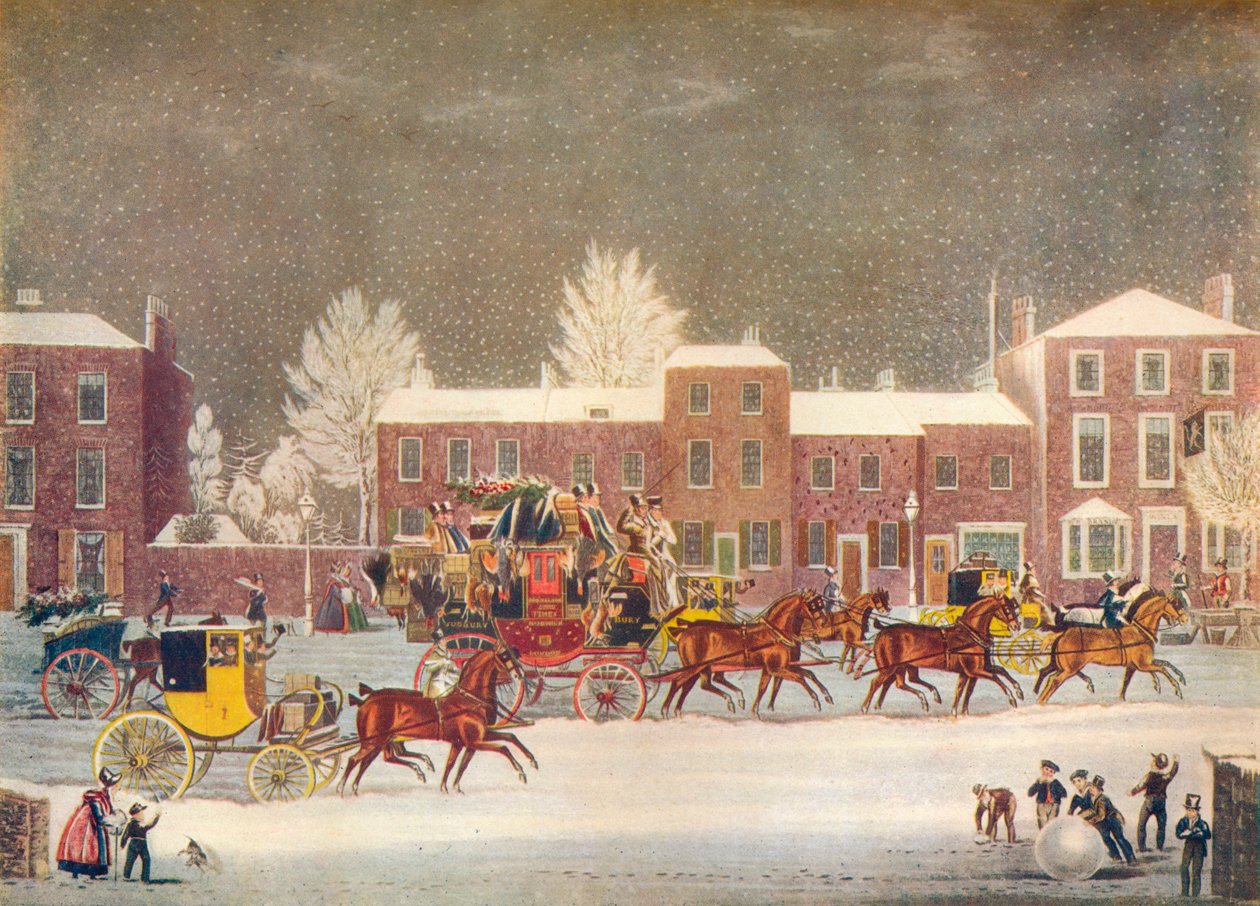 Närmar sig julen, c1800-talet av George Hunt