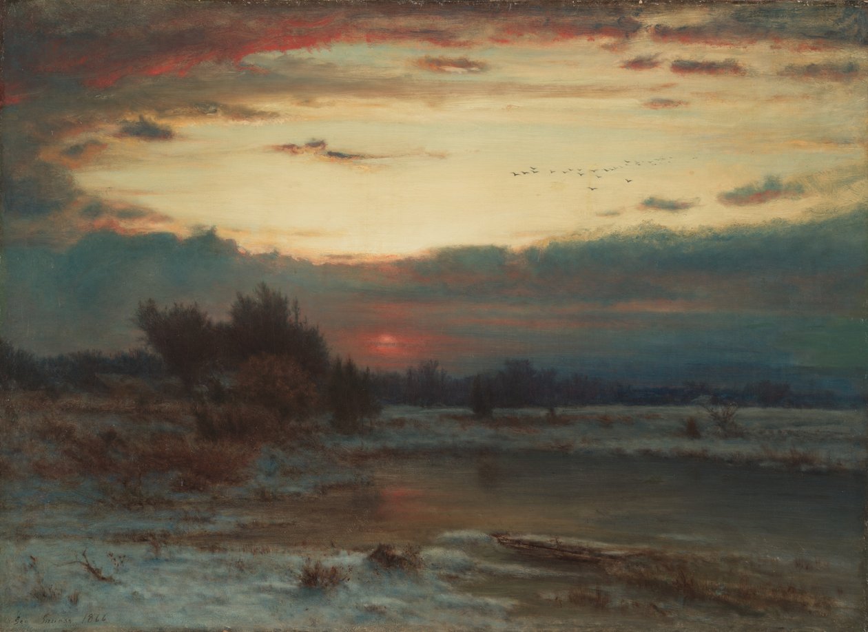 En vinterhimmel, 1866. av George Inness