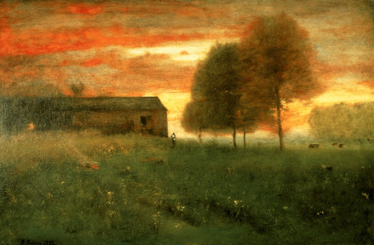 Solnedgång, Montclair, 1892 av George Inness