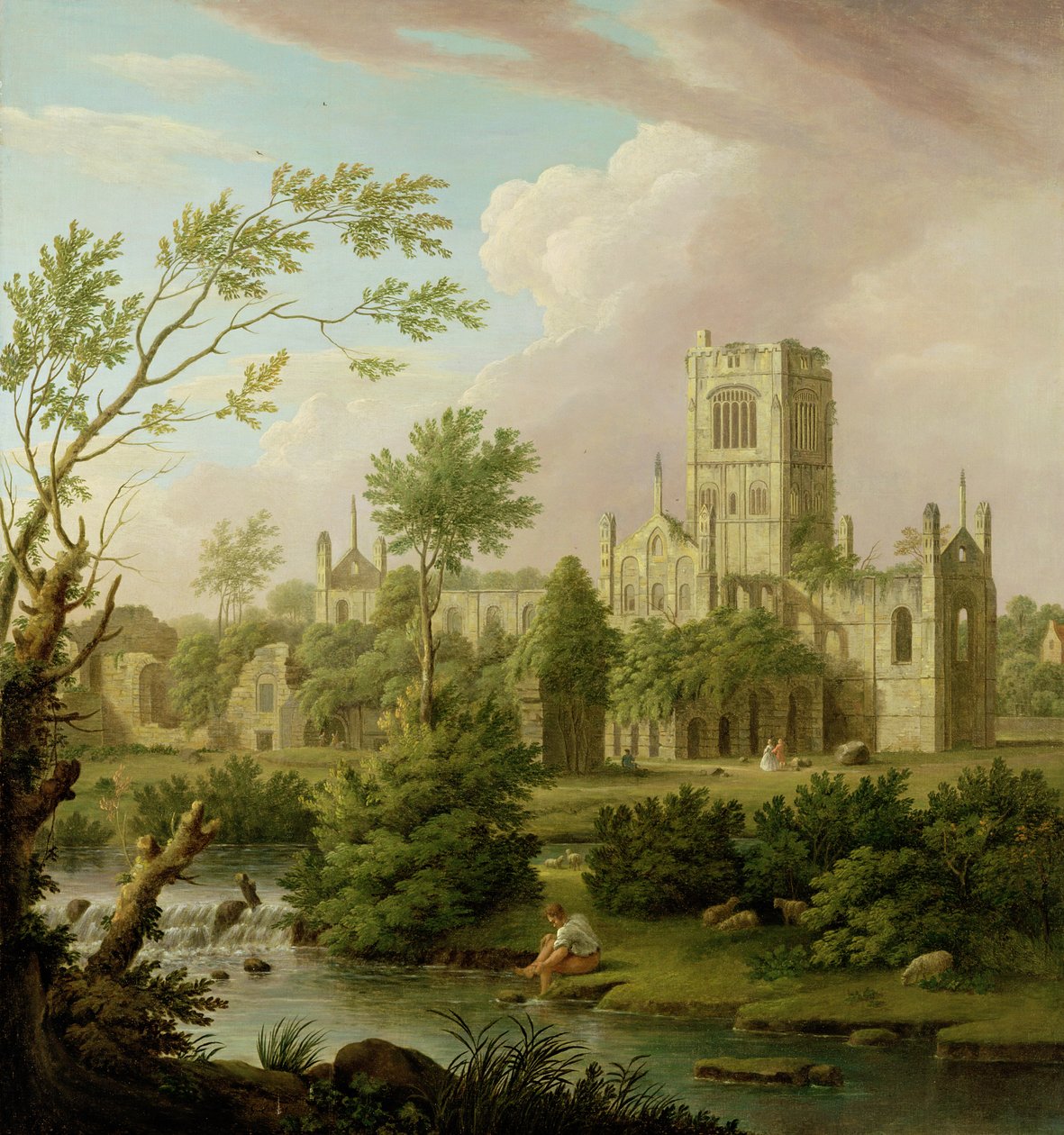 Kirkstall Abbey, Yorkshire av George Lambert