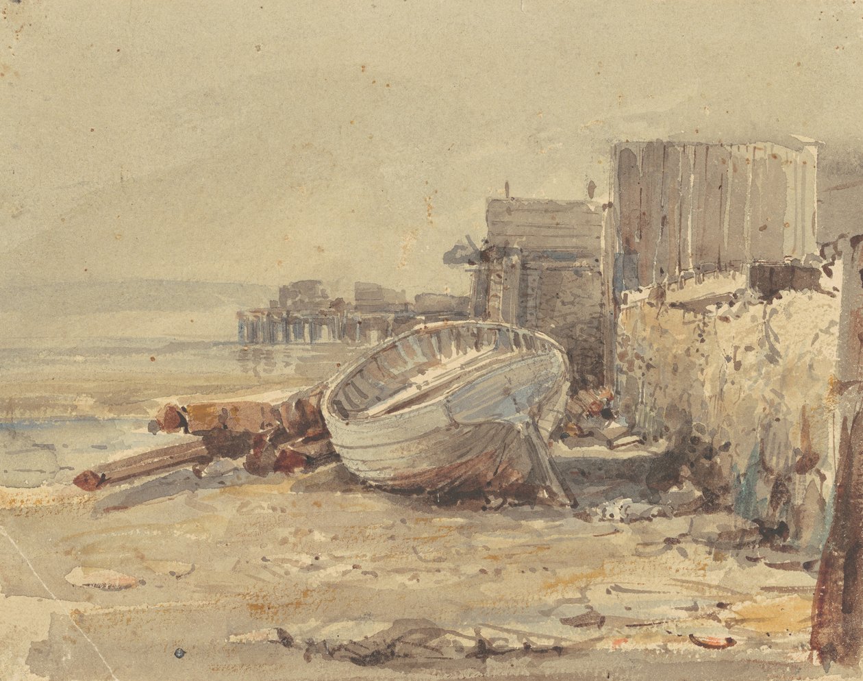 Strandat fartyg, c.1880 av George Loring Brown