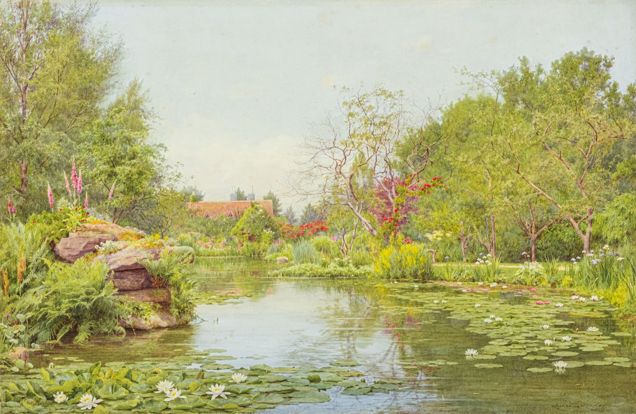 Liljedammen (akvarell) av George Marks