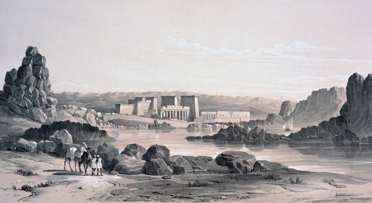 Philae, Looking South, Egypten, 1843 av George Moore