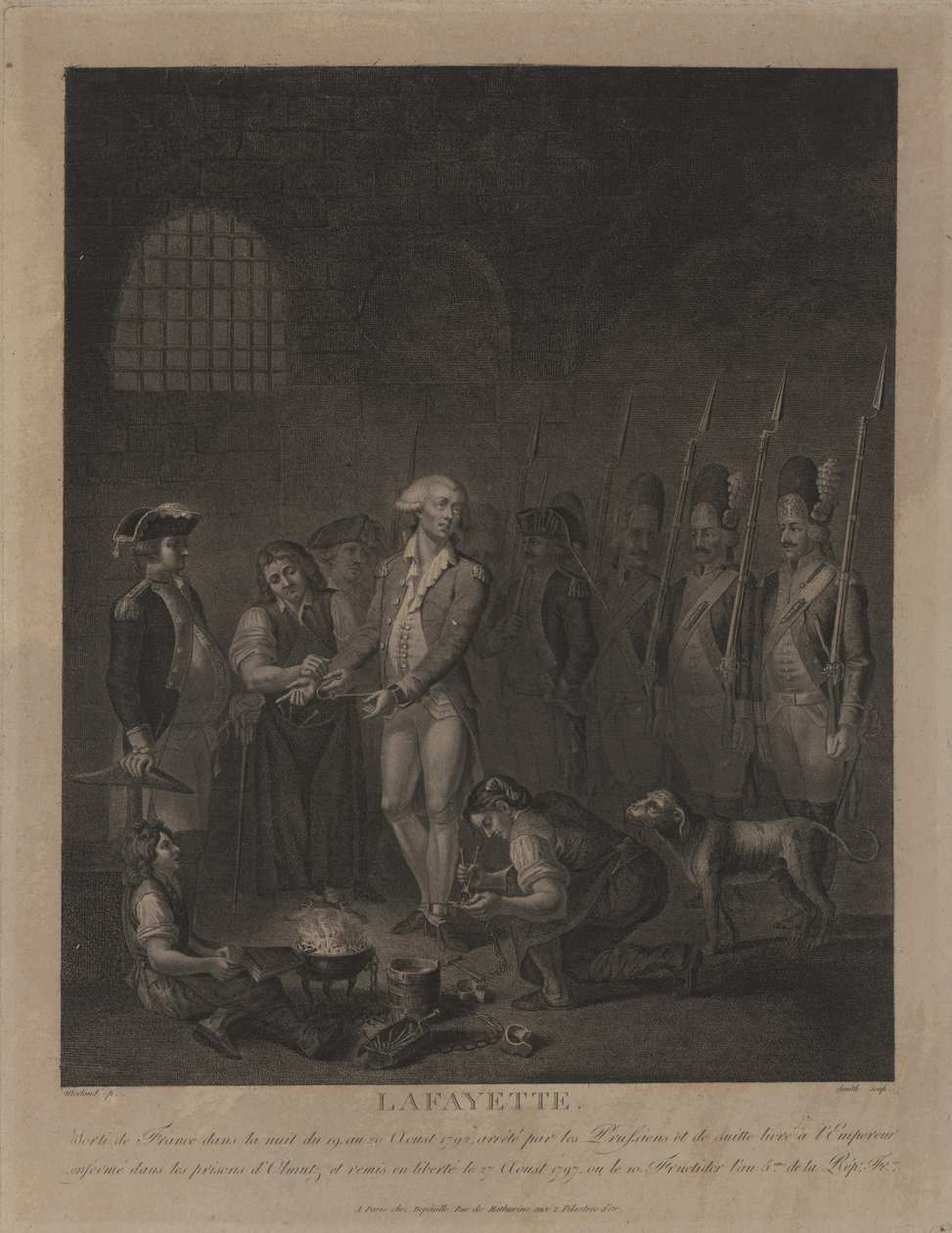 Lafayette i fängelset i Olomouc av George Morland