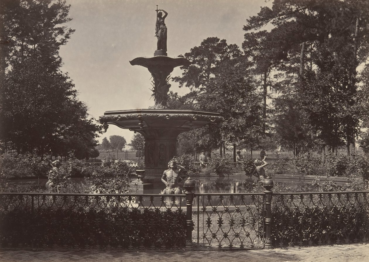 Fountain, Savannah, Georgia, 1860-talet. av George N. Barnard