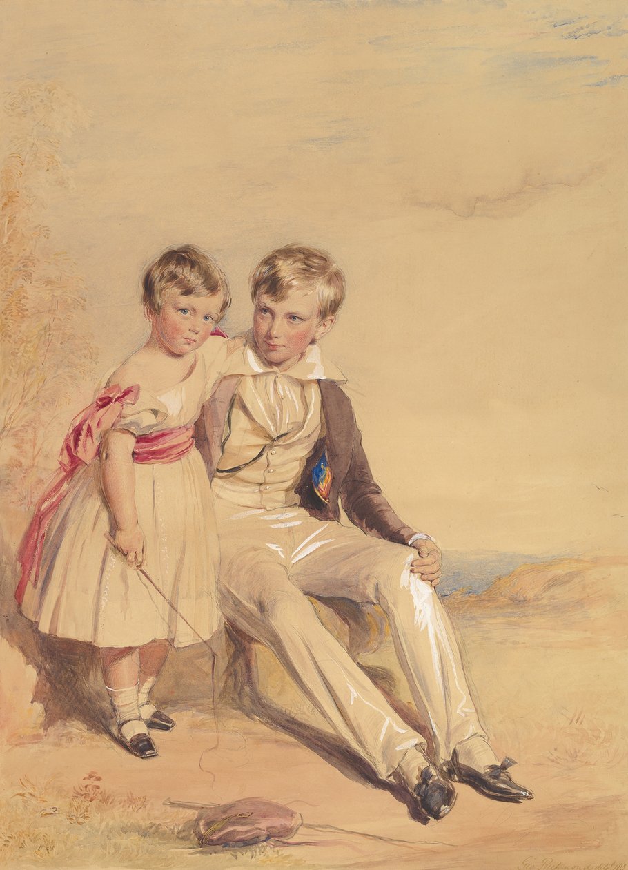 Porträtt av två barn, 1837. av George Richmond