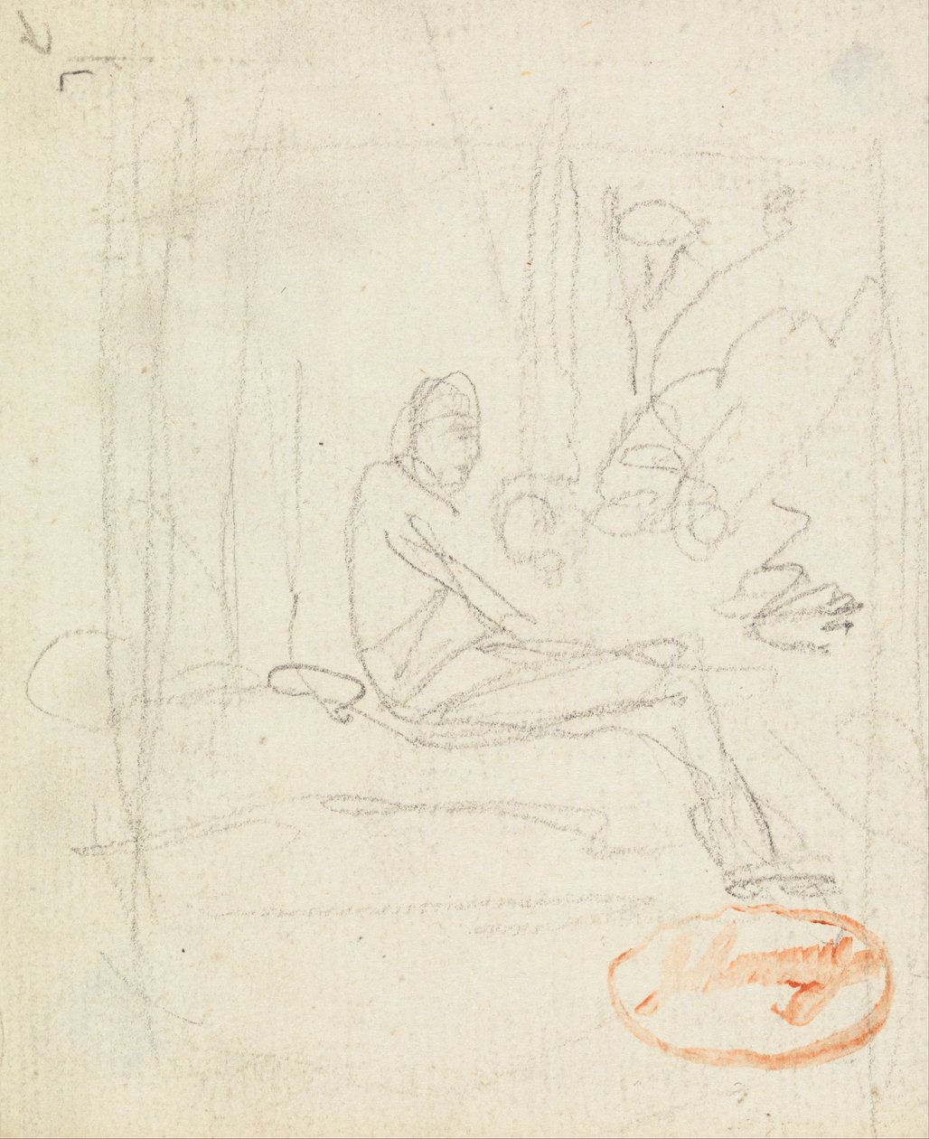 Figur Studie 6 av George Romney
