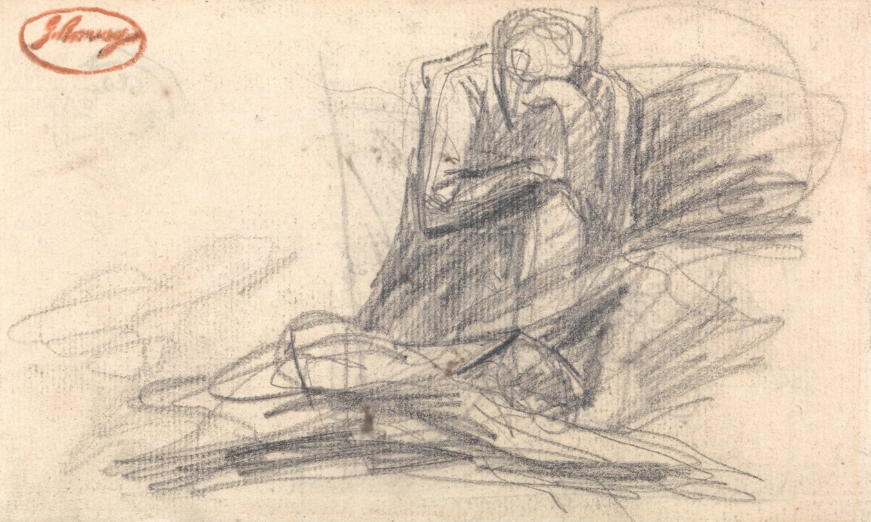 Knäböjande figur av George Romney