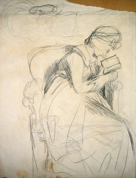 Serena Reading (penna på papper) av George Romney