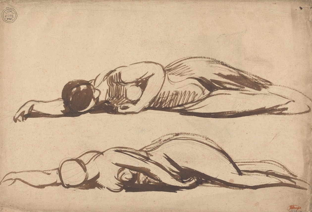 Skisser av en liggande kvinna av George Romney