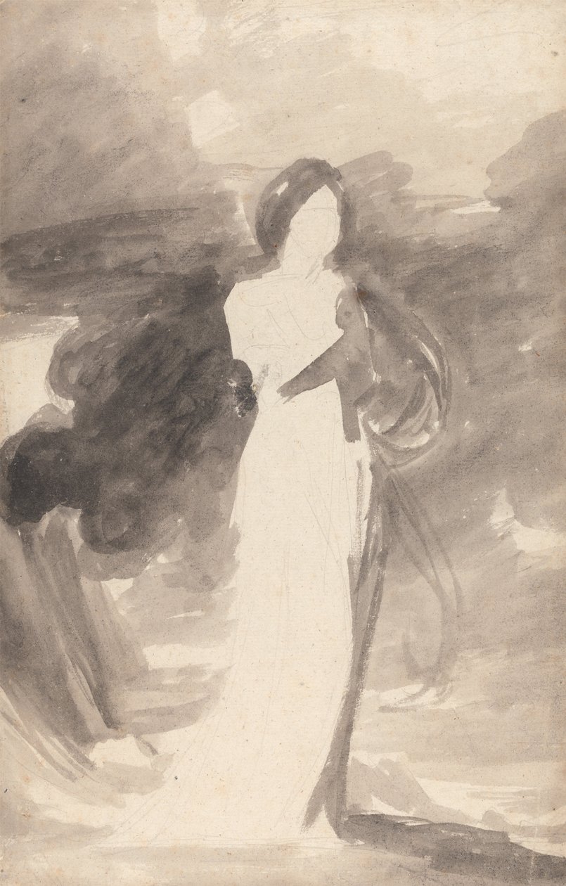 Studie av en stående dam av George Romney