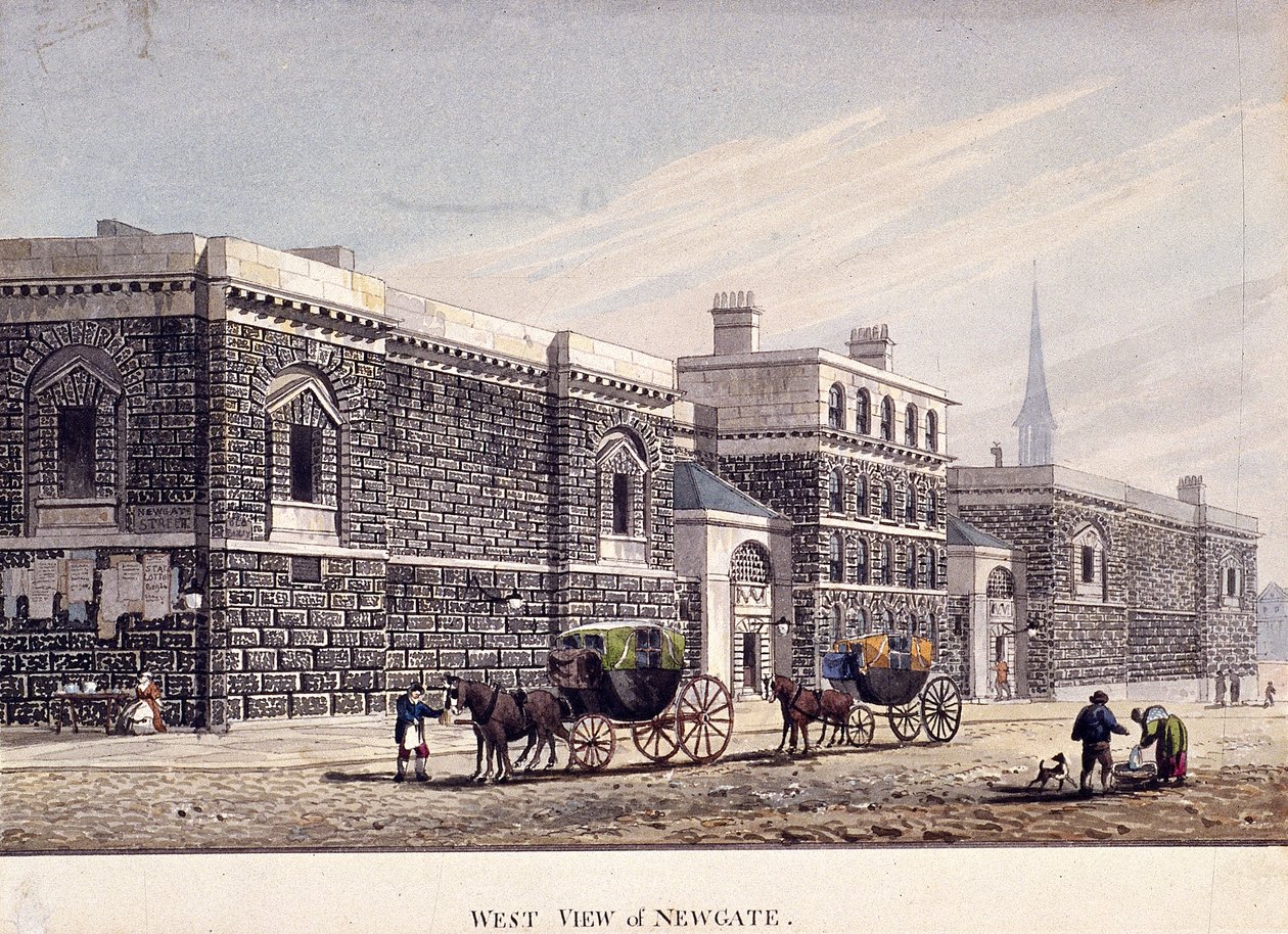 Newgate Prison, Old Bailey, London, c1815 av George Shepherd