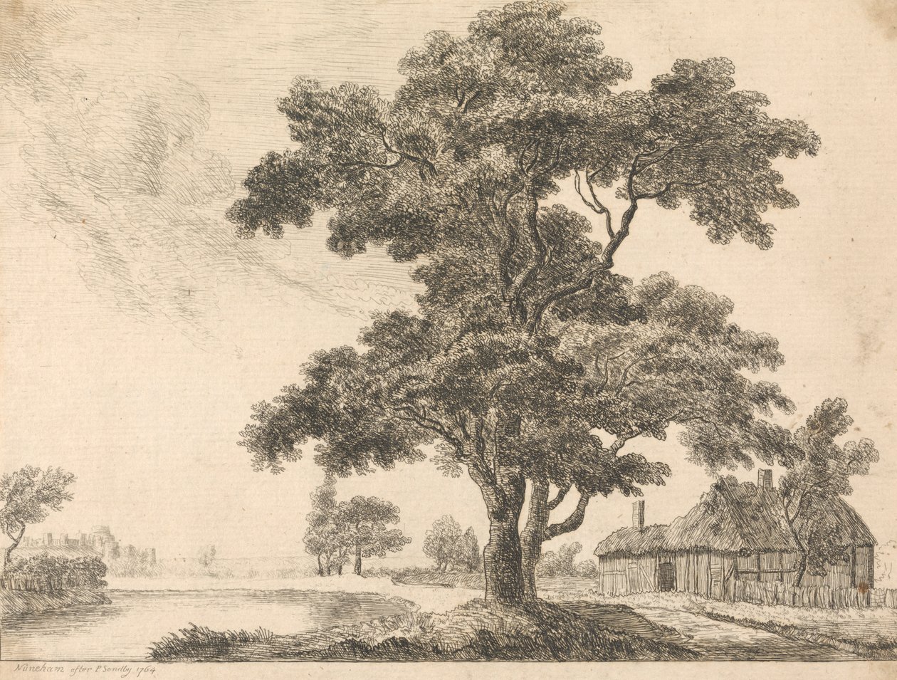 Landskap med Windsor Castle av George Simon Harcourt
