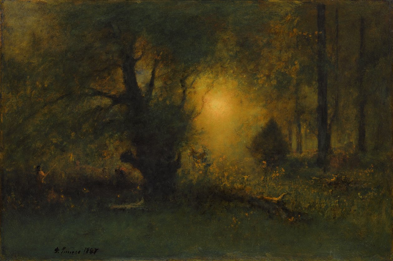 Soluppgång i skogen, 1887 av George Snr. Inness