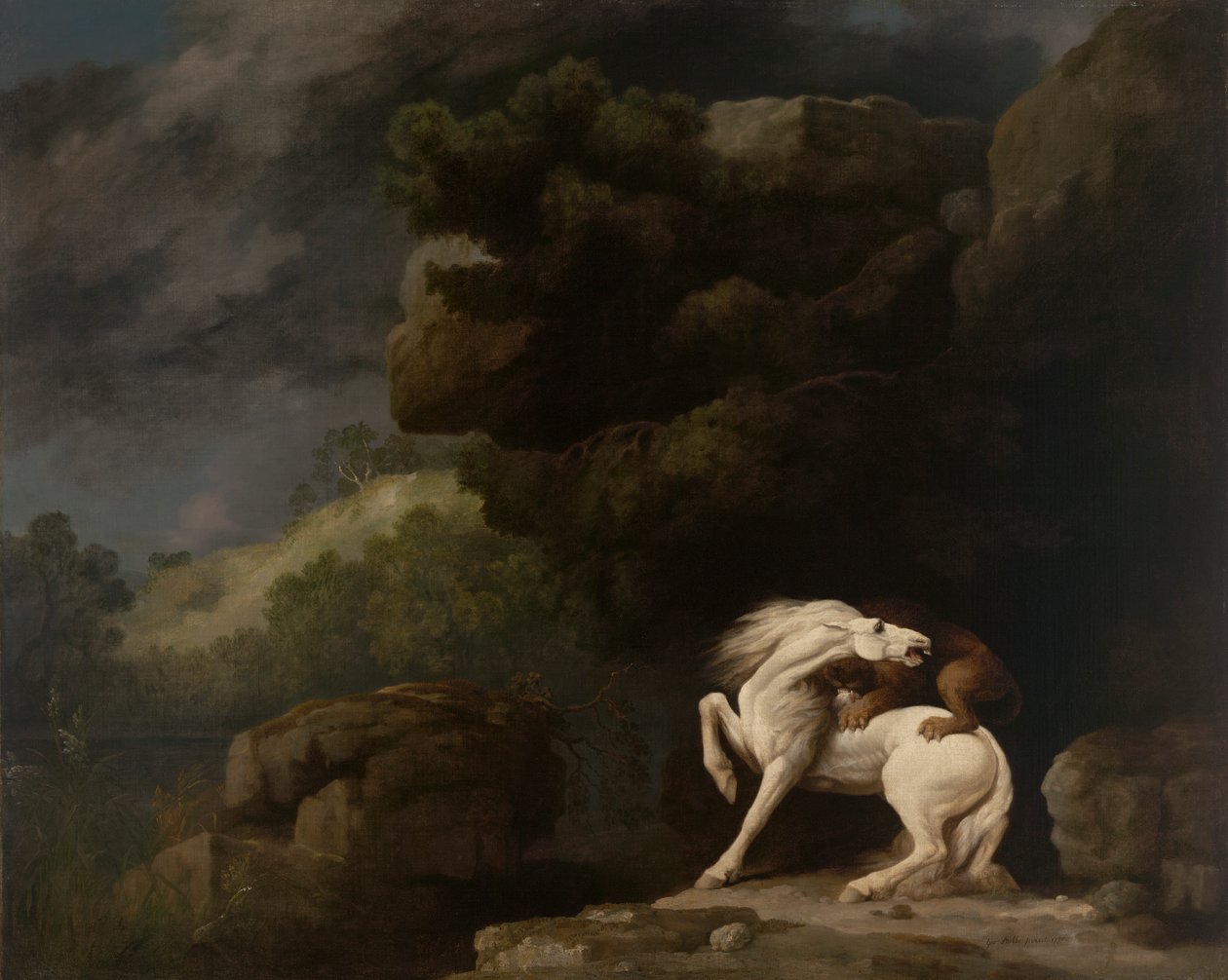 Ett lejon som attackerar en häst av George Stubbs