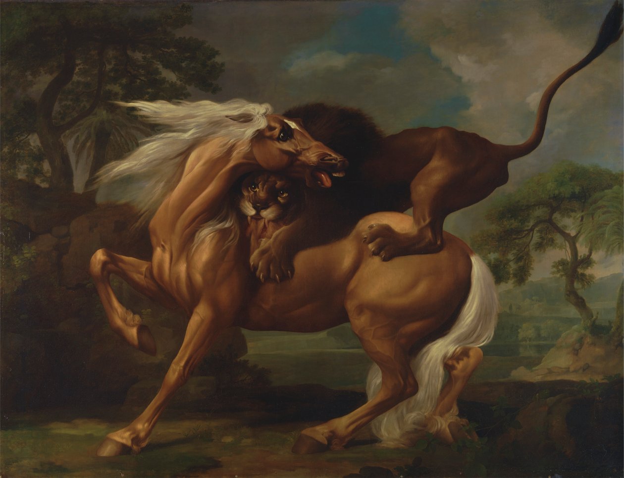 Ett lejon som attackerar en häst av George Stubbs
