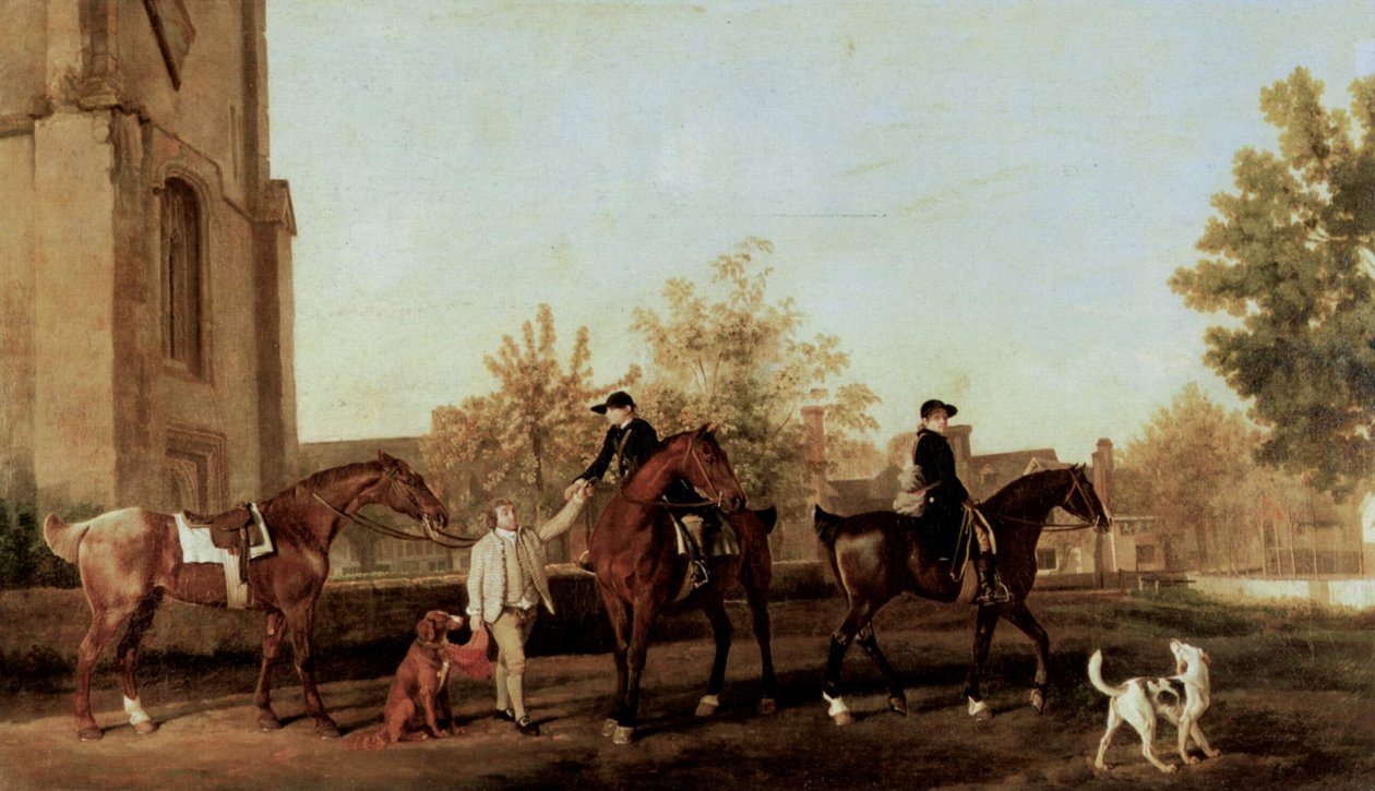 Jägarna lämnar Southill av George Stubbs