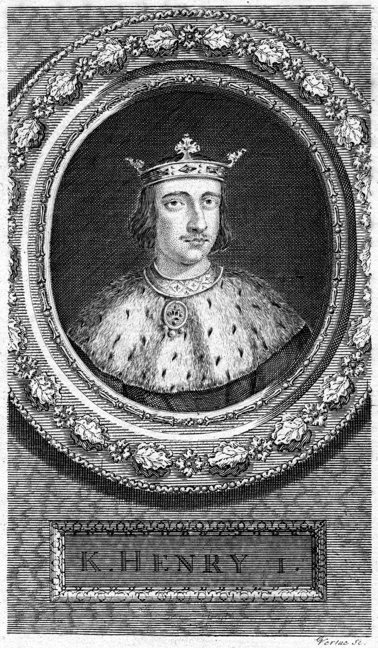 Henrik I, kung av England. av George Vertue