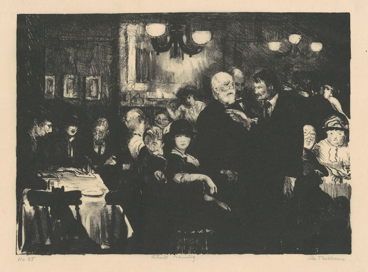 Konstnärs afton, 1916. av George Wesley Bellows