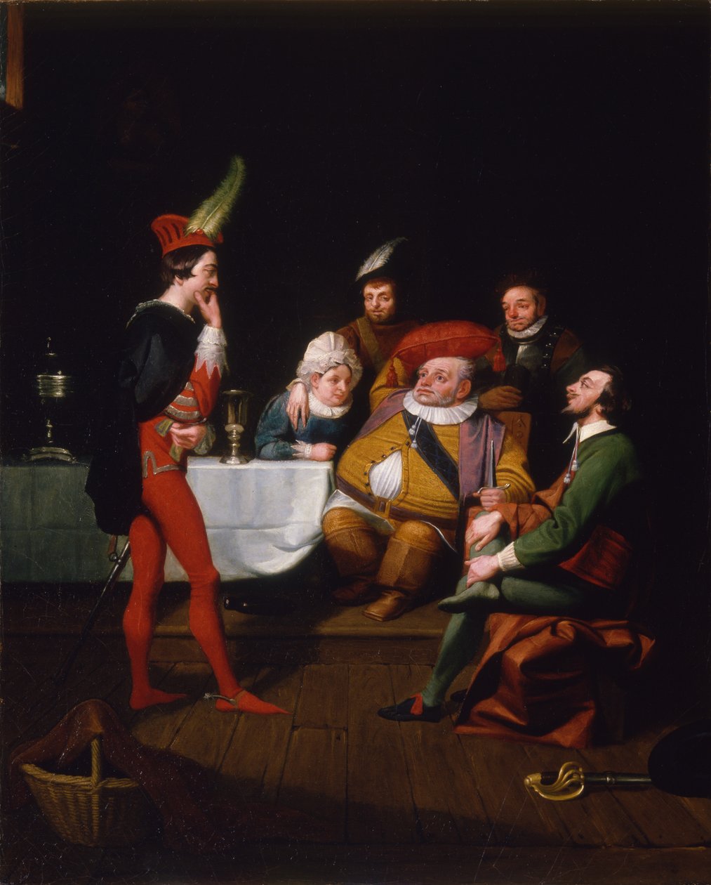 Falstaff enacting Henry IV, c.1834 av George Whiting Flagg