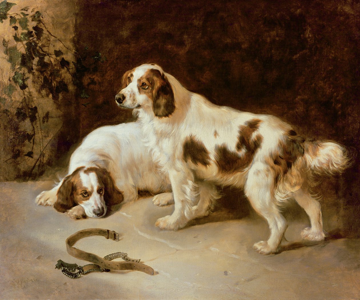 Brittany Spaniels av George Wiliam Horlor
