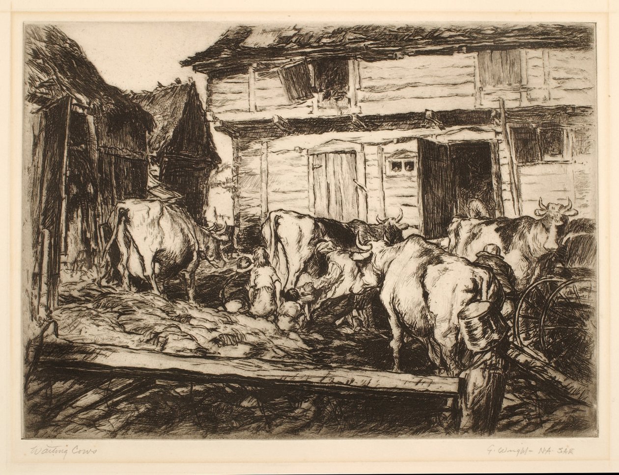 Väntande kor av George Wright
