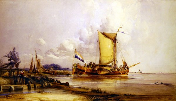 Holländska fiskebåtar av George the Elder Chambers