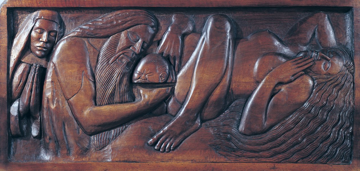 Födelse, sängpanel i trä, 1894 (trä) av Georges Lacombe