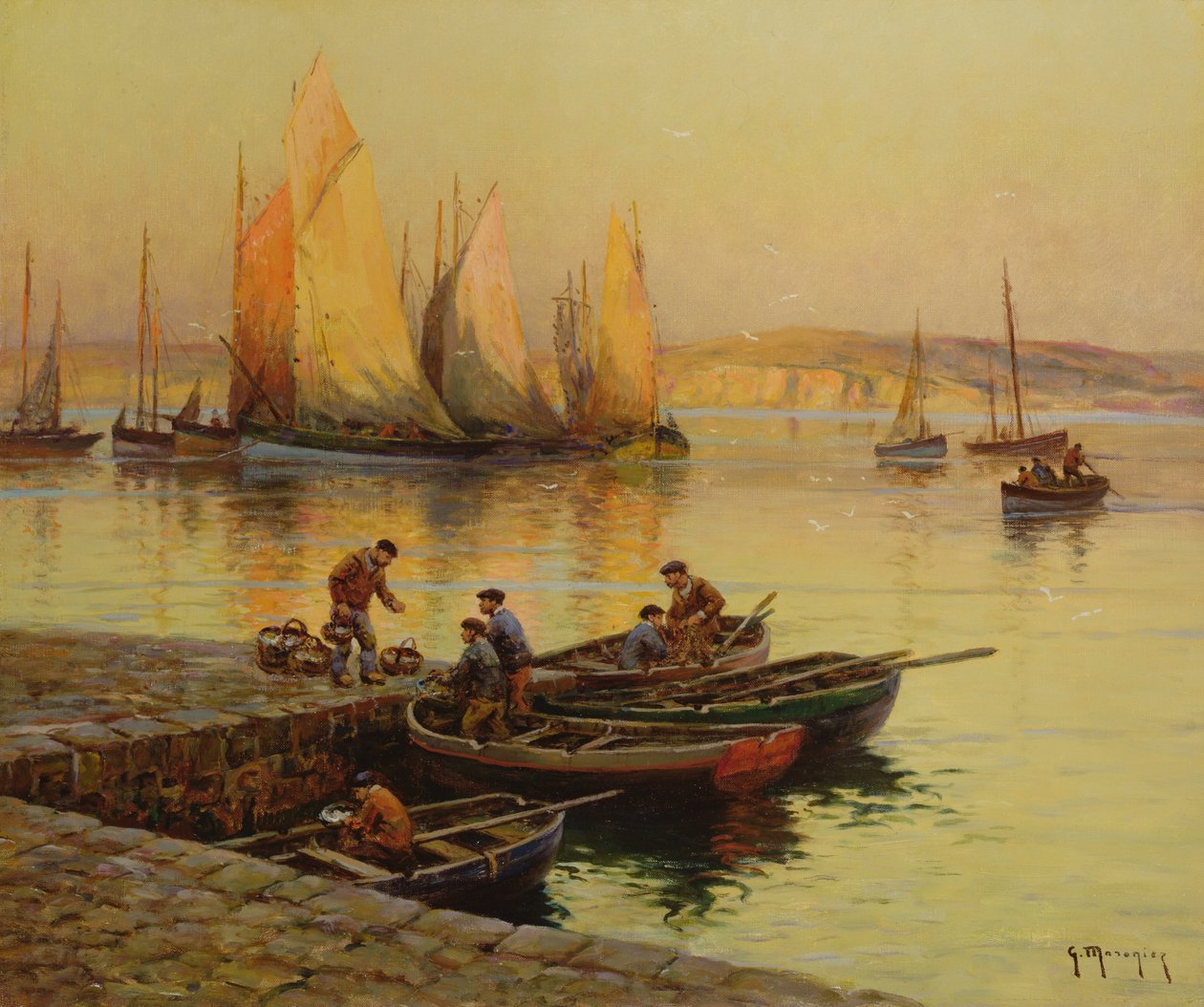 Solnedgång av Georges Philibert Charles Maroniez