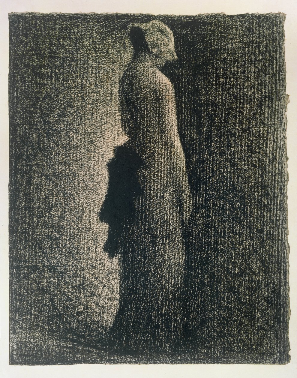 The Black Bow, 1882-3 (conte crayon) av Georges Seurat