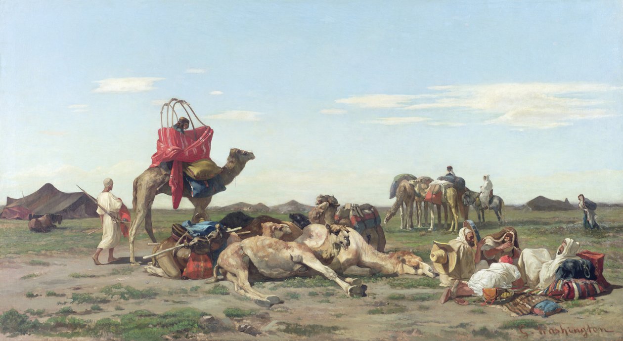Nomads in the Desert, 1861 swed av Georges Washington