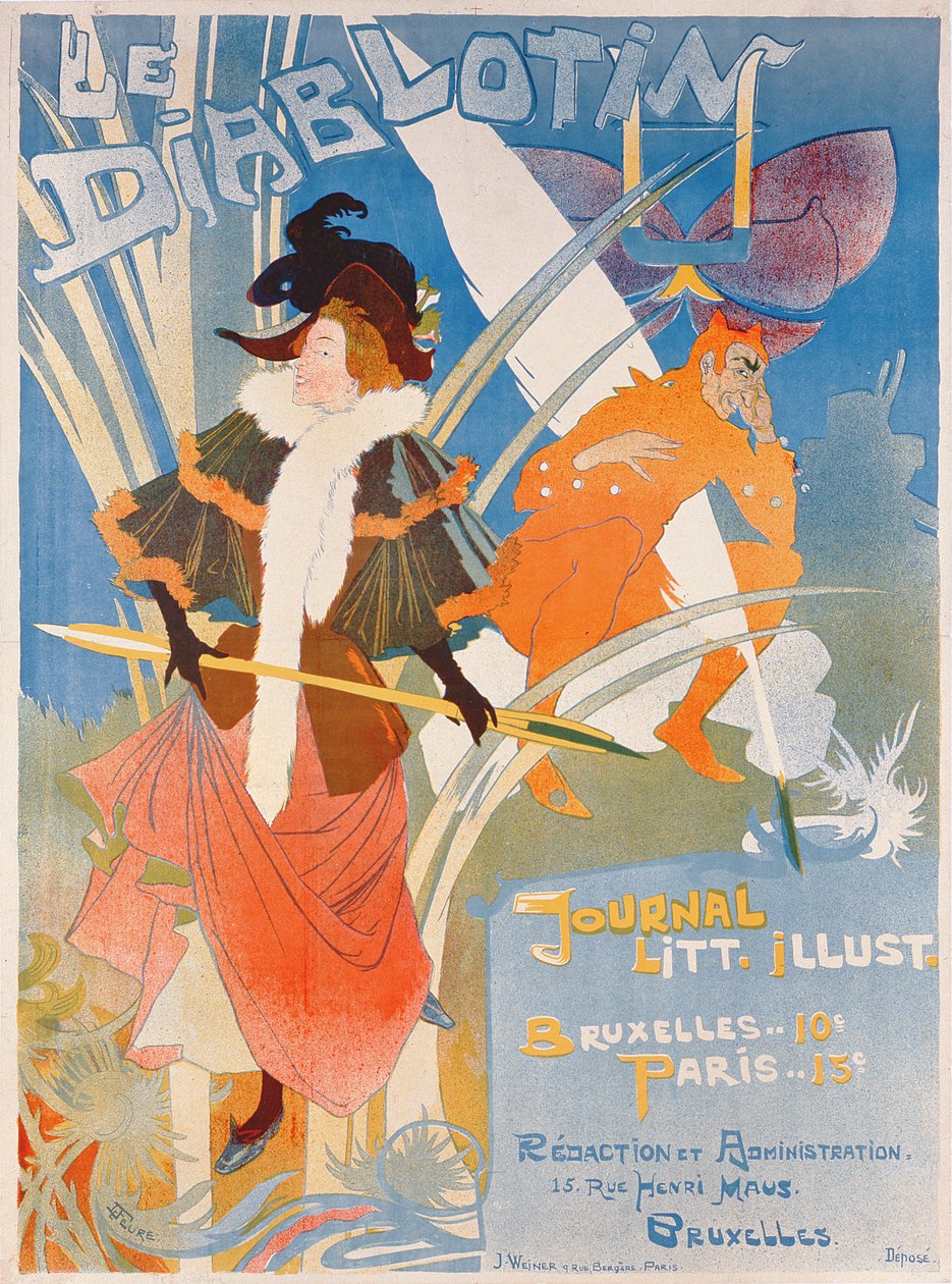 Omslagsillustration till tidningen "Le Diablotin". av Georges de Feure