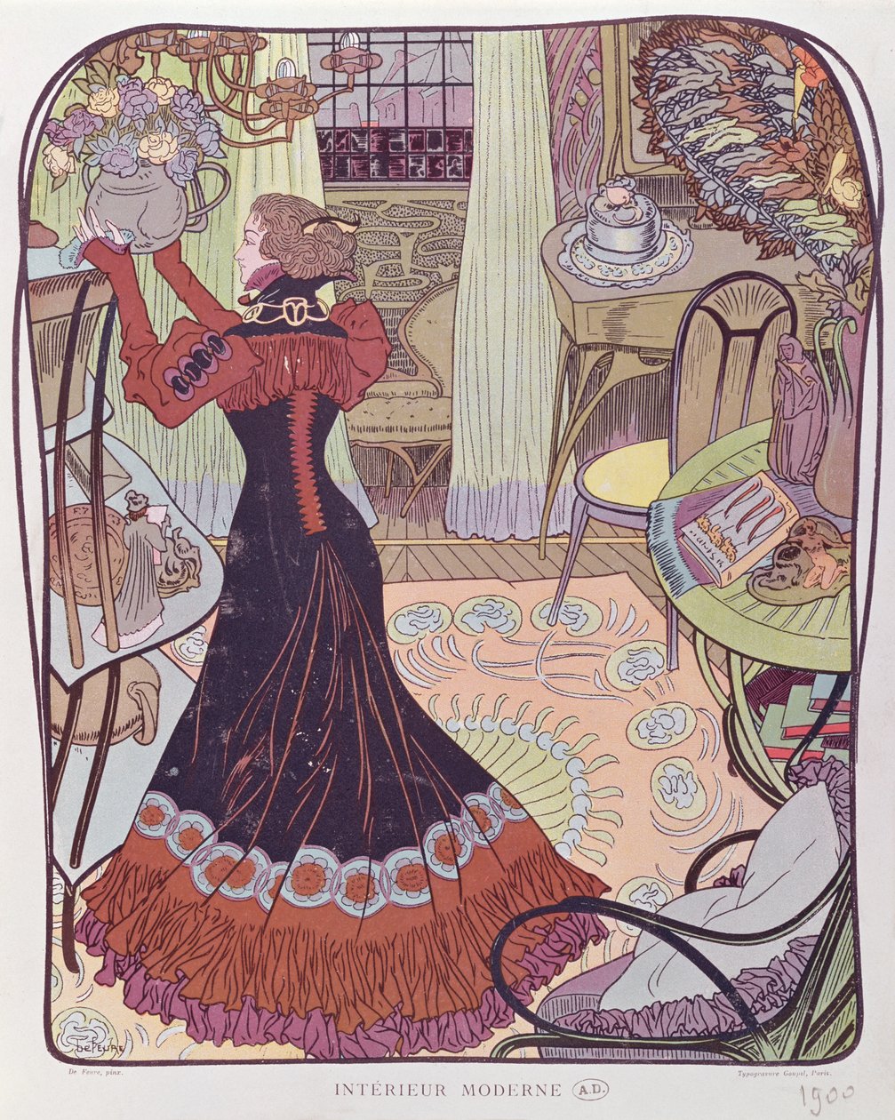 Modern interiör, 1900 av Georges de Feure
