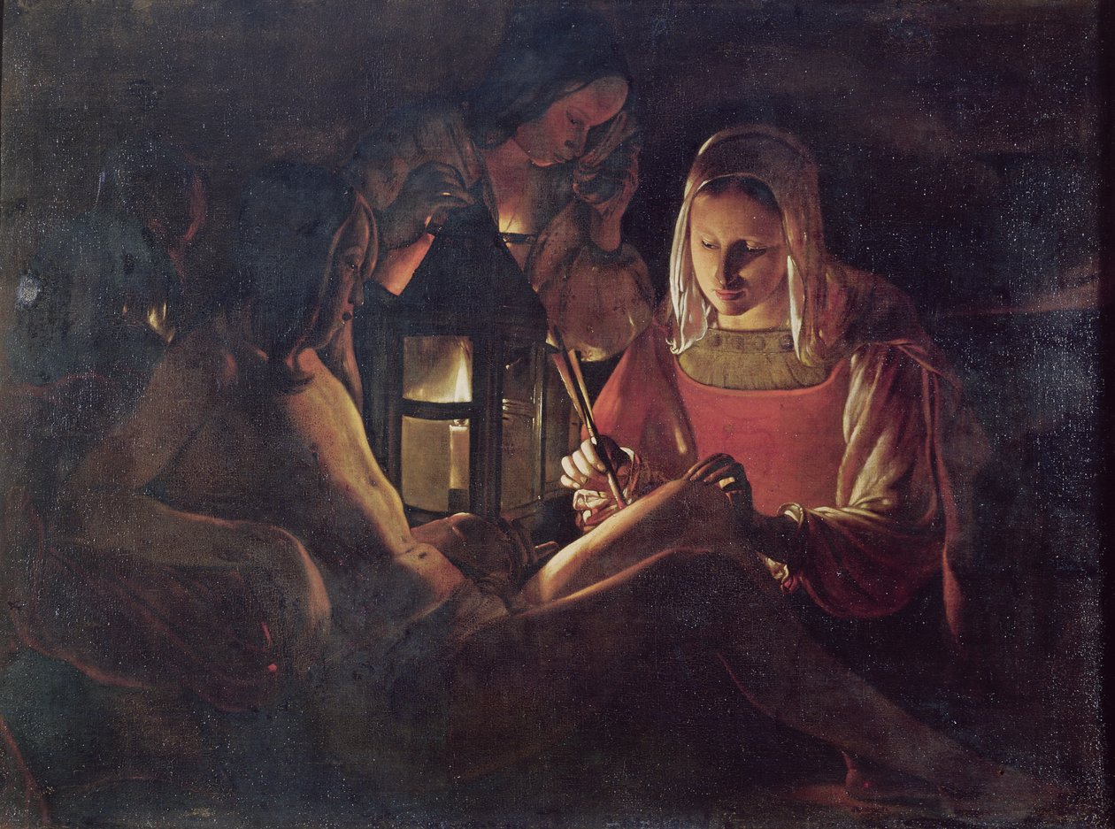 S:t Sebastian Tended av Irene, c.1638-39 av Georges de La Tour