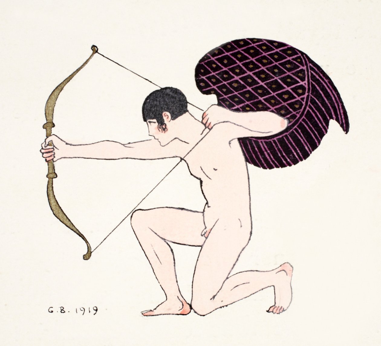 Amor 1919 (pochoirtryck) av Georges Barbier