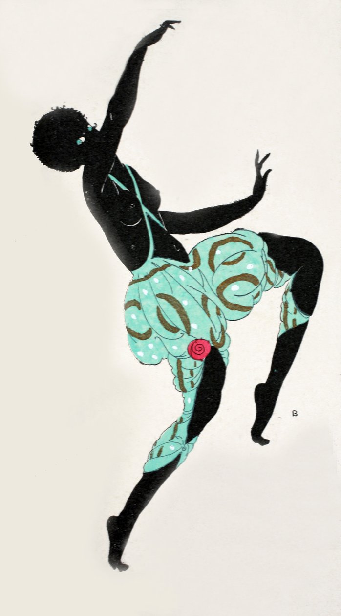 Dansande tjej (pochoir-tryck) av Georges Barbier