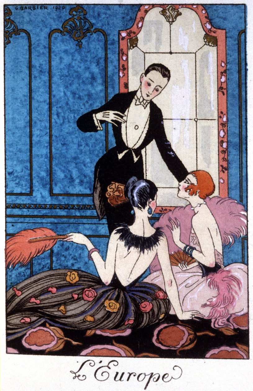 Europa, tidigt 1900-tal (illustration) av Georges Barbier