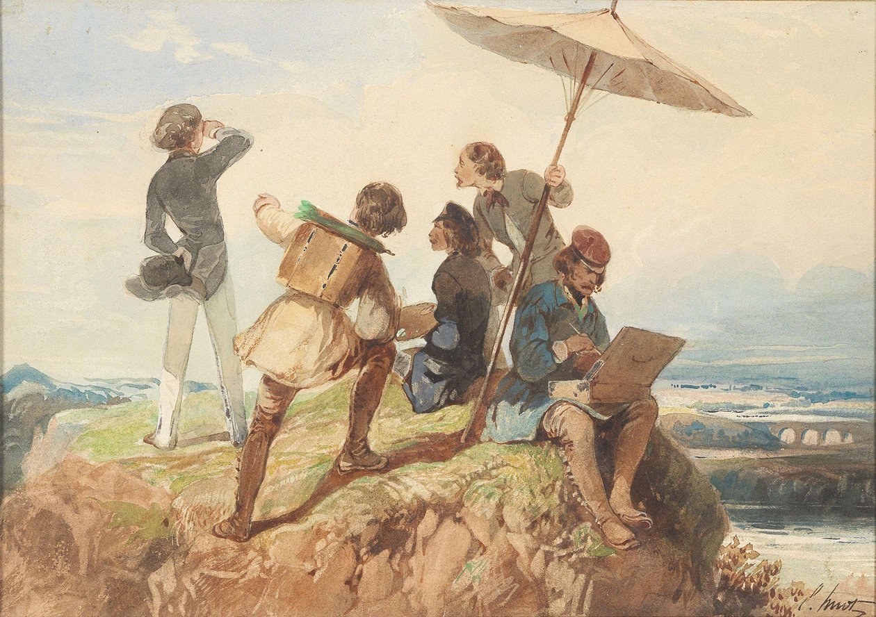 Utomhusmålare. av Georges Eugène Huot