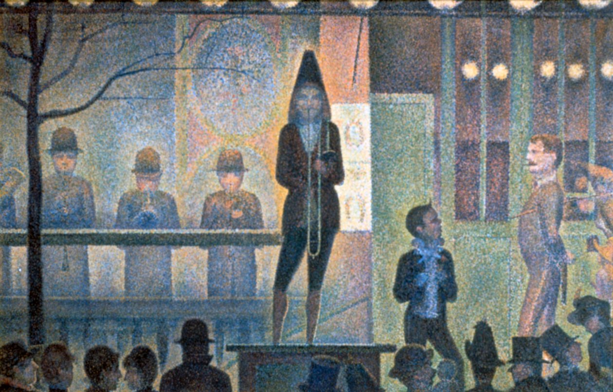 Cirkus Sideshow, 1887-1888 av Georges Pierre Seurat