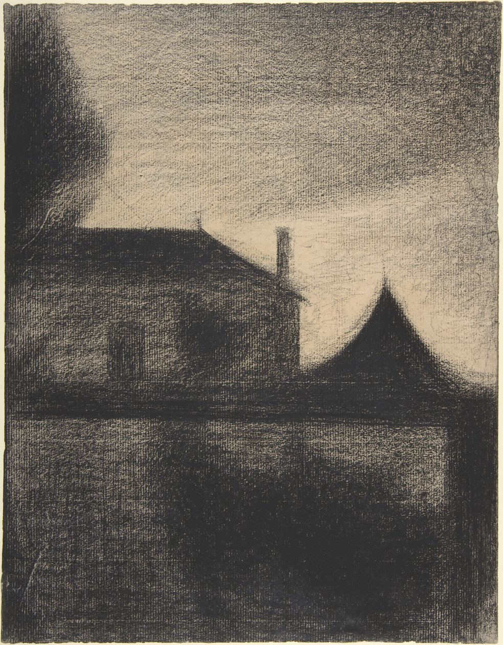 Hus i skymningen av Georges Pierre Seurat