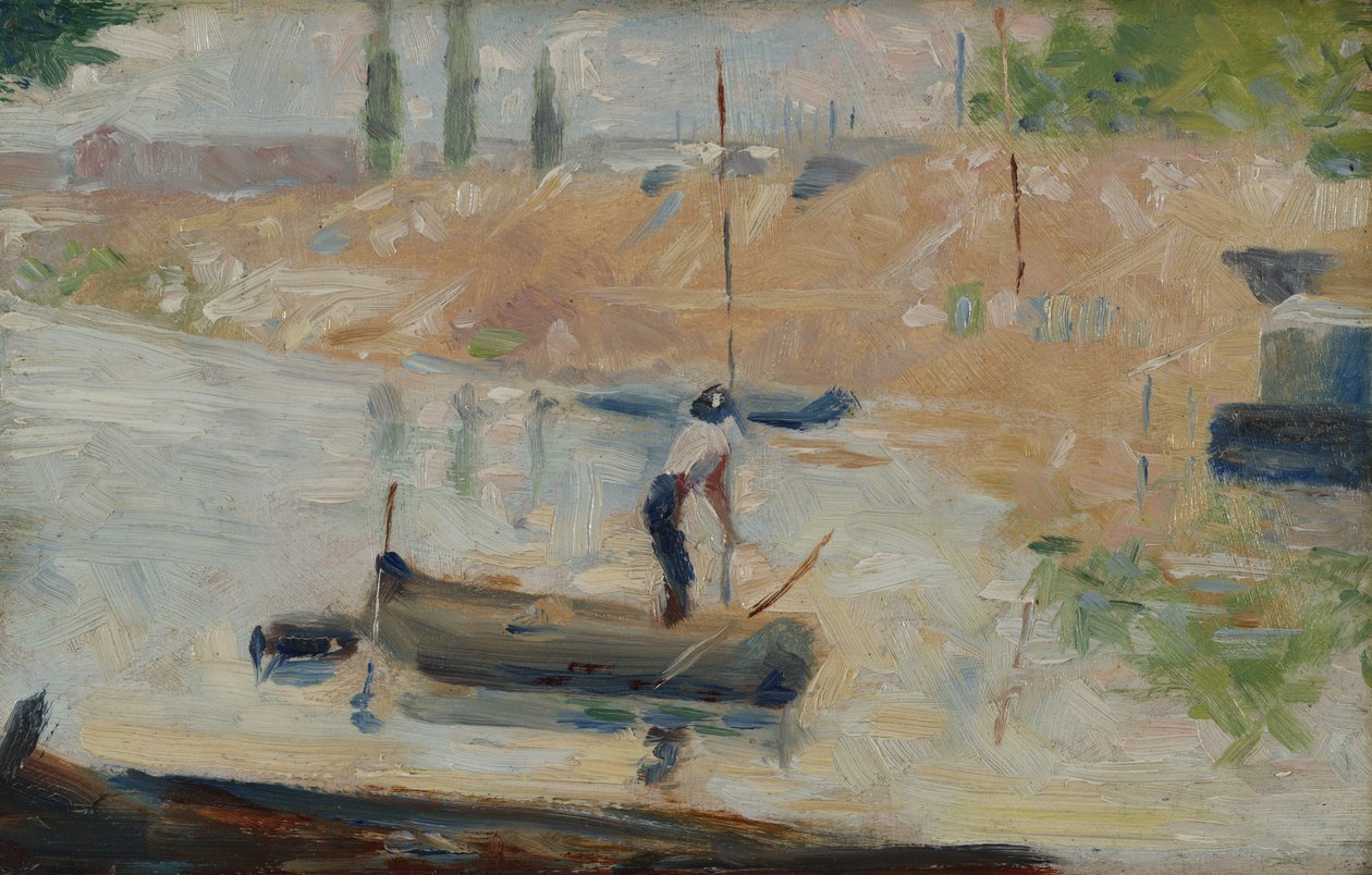 Man i en båt, ca 1884 av Georges Pierre Seurat
