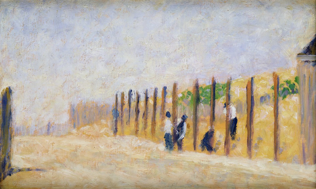 Pushing in the poles, c.1882 av Georges Pierre Seurat